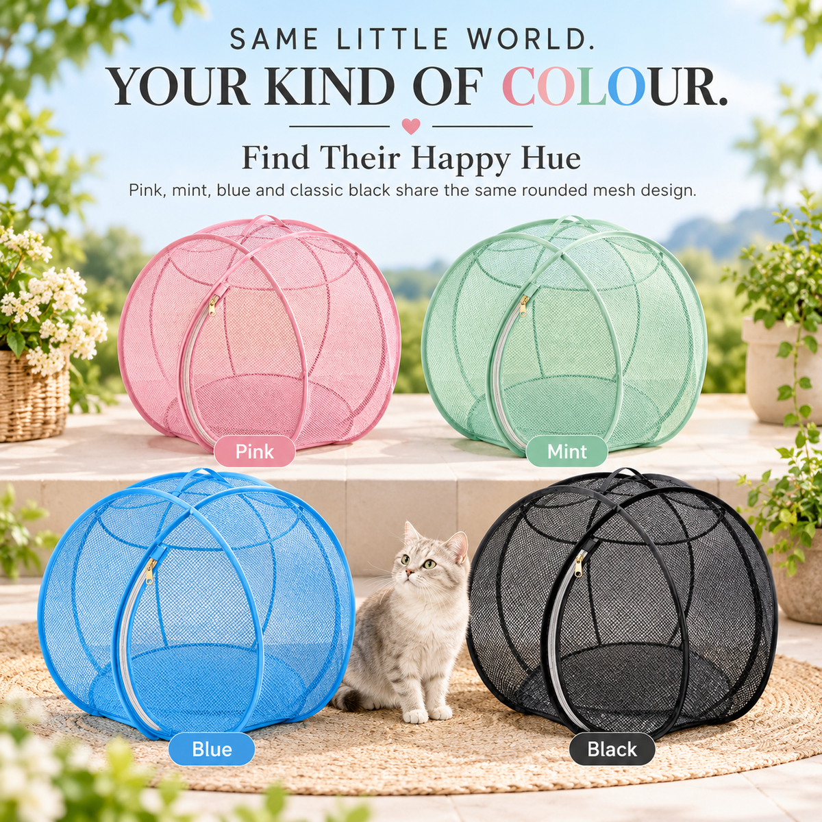 🌿 Foldable Outdoor Cat Playpen – Portable Mesh Pet Enclosure & Travel Tent 🐾