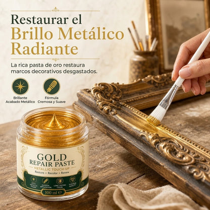 ✨ 50% DE DESCUENTO – Pasta de Pintura Dorado Metálico para Retoque y Restauración – Crema Renovadora para Marcos, Muebles y Decoración – Acabado Alto Brillo 🖌️