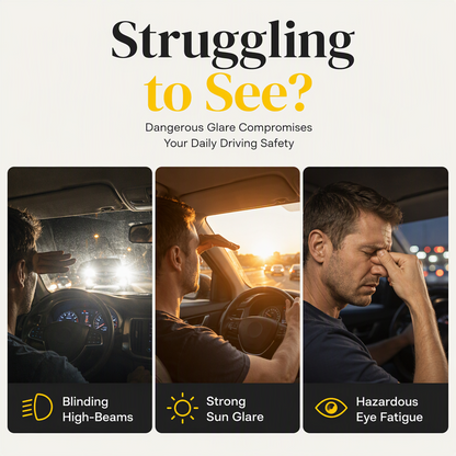 🎁 Buy 2, Get 1 FREE! | 🚗 Universal HD Anti-Glare Car Visor – ☀️Clearer Day & Night Driving🌙