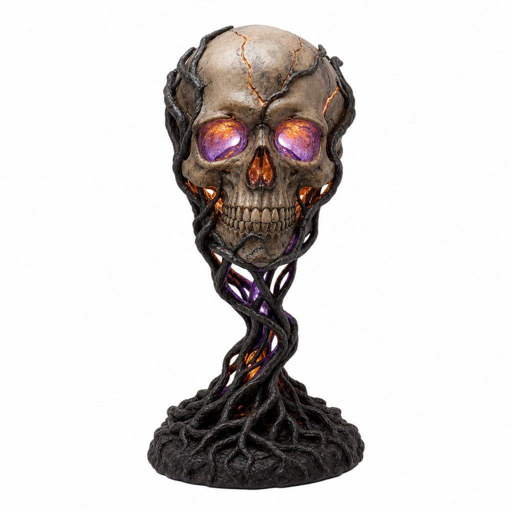 The Cryptbound Briar & Skull Reliquary Lamp