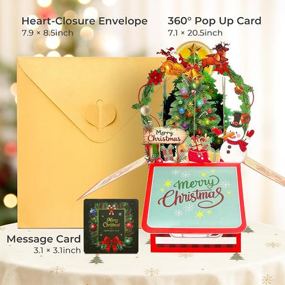 🎄3D Christmas Card Box - Festive Santa, Christmas Tree & Holiday Cabin Greeting Cards with Envelope🎁