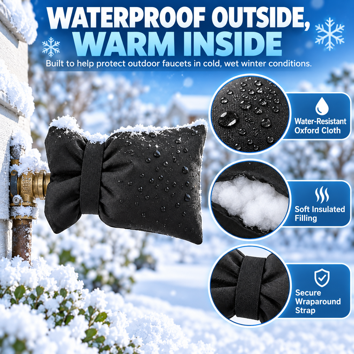 🔥 Buy 1 Get 1 FREE – Save 72%! Outdoor Faucet Cover – Insulated Winter Freeze Protection for Outdoor Spigots 🥶