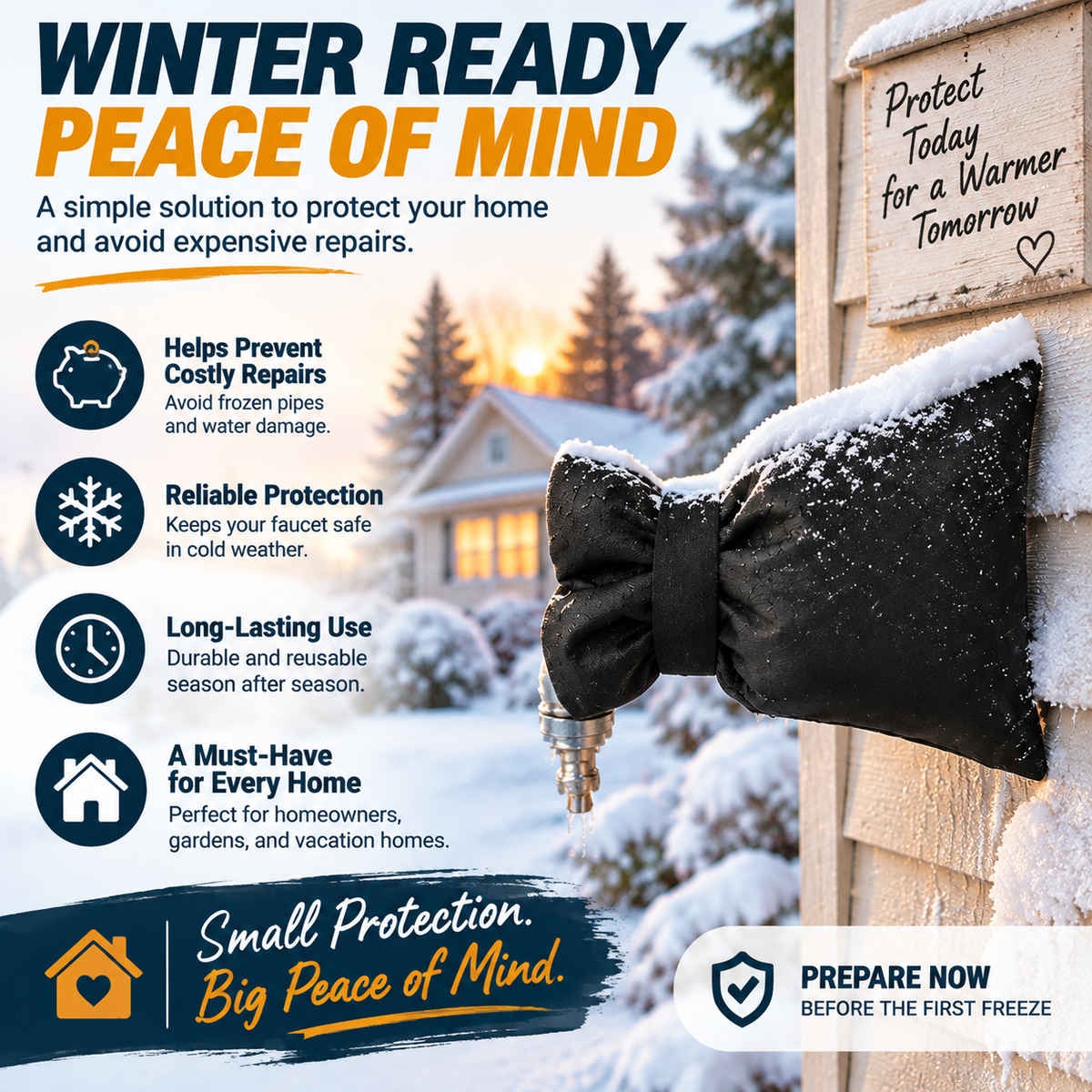 🔥 Buy 1 Get 1 FREE – Save 72%! Outdoor Faucet Cover – Insulated Winter Freeze Protection for Outdoor Spigots 🥶