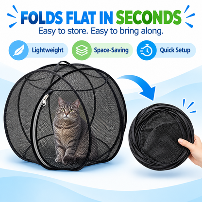 🌿 Foldable Outdoor Cat Playpen – Portable Mesh Pet Enclosure & Travel Tent 🐾