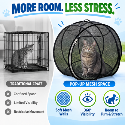 🌿 Foldable Outdoor Cat Playpen – Portable Mesh Pet Enclosure & Travel Tent 🐾