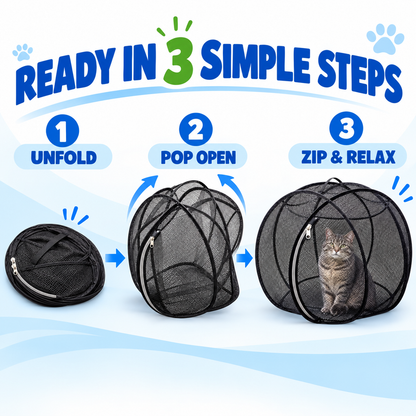 🌿 Foldable Outdoor Cat Playpen – Portable Mesh Pet Enclosure & Travel Tent 🐾