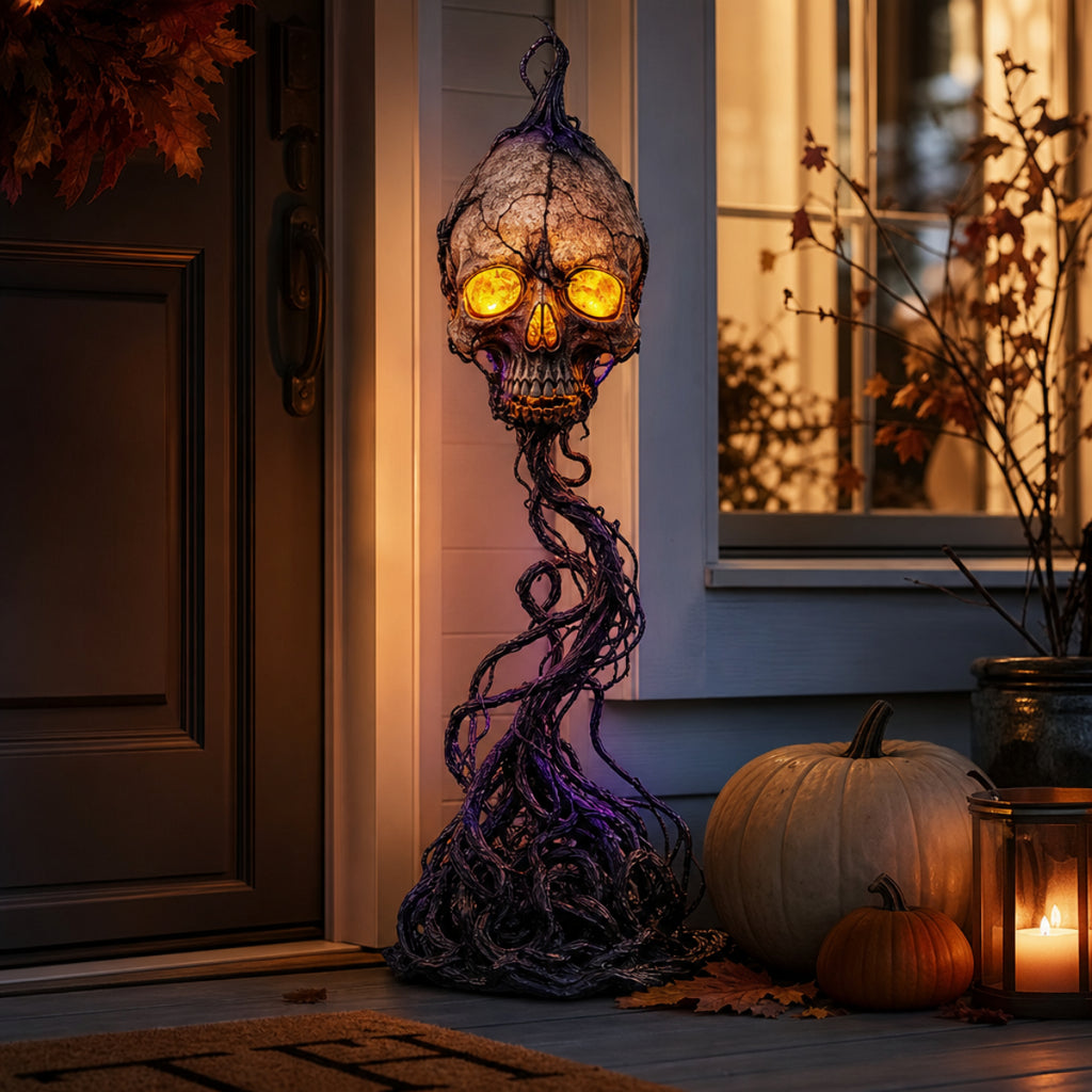 The Cryptbound Briar & Skull Reliquary Lamp