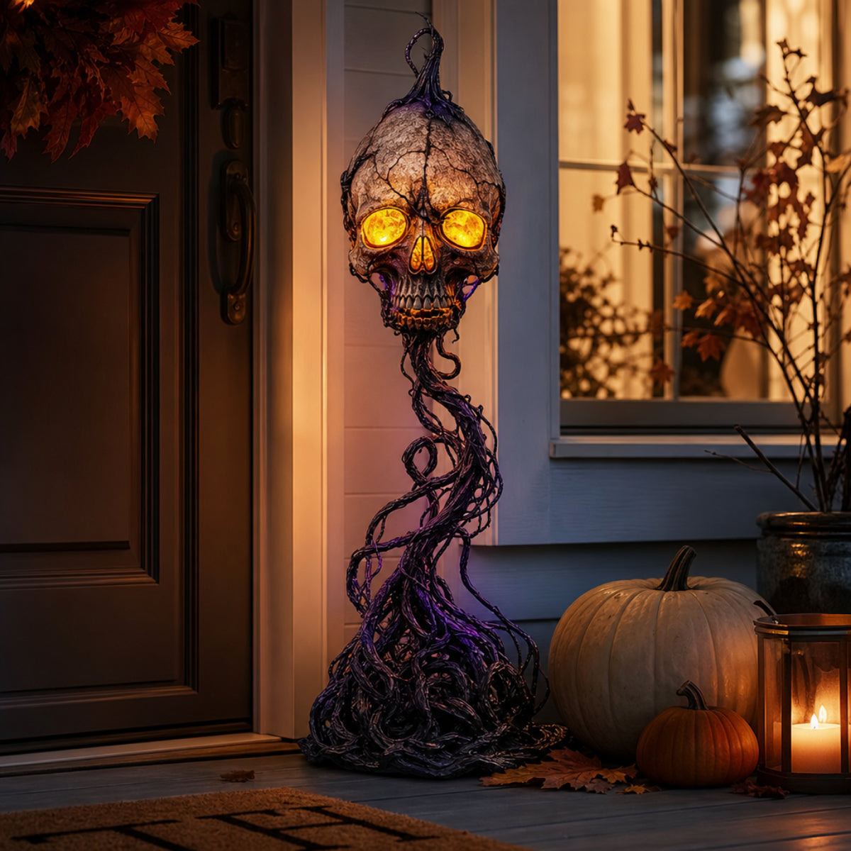 The Cryptbound Briar & Skull Reliquary Lamp